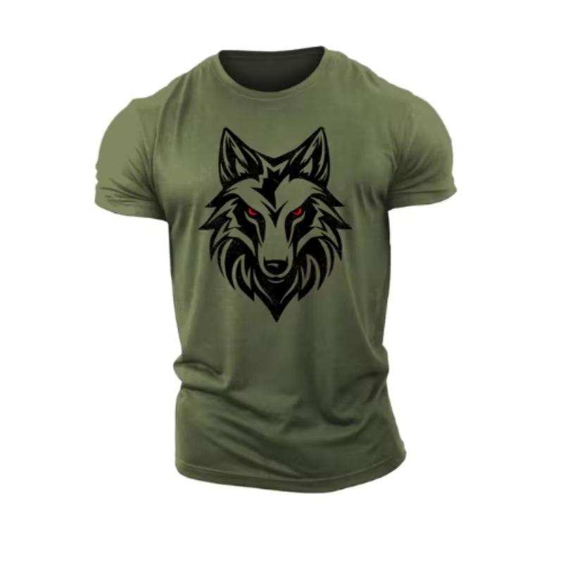 Funny 3D Wolf Pattern T Shirt For Men Summer Trend Sports Fitness Tee Fashion Oversized T-shirts Casual O-neck Short Sleeve Tops