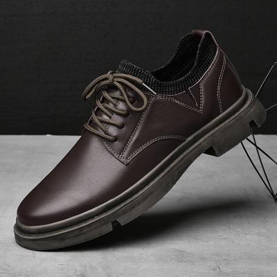 Mode Hochwertige Marke Herren Echtleder Freizeitschuhe Dickbesohlte Oxford Schuhe Abriebfeste Sohlen Herren Outdoor Wanderschuhe