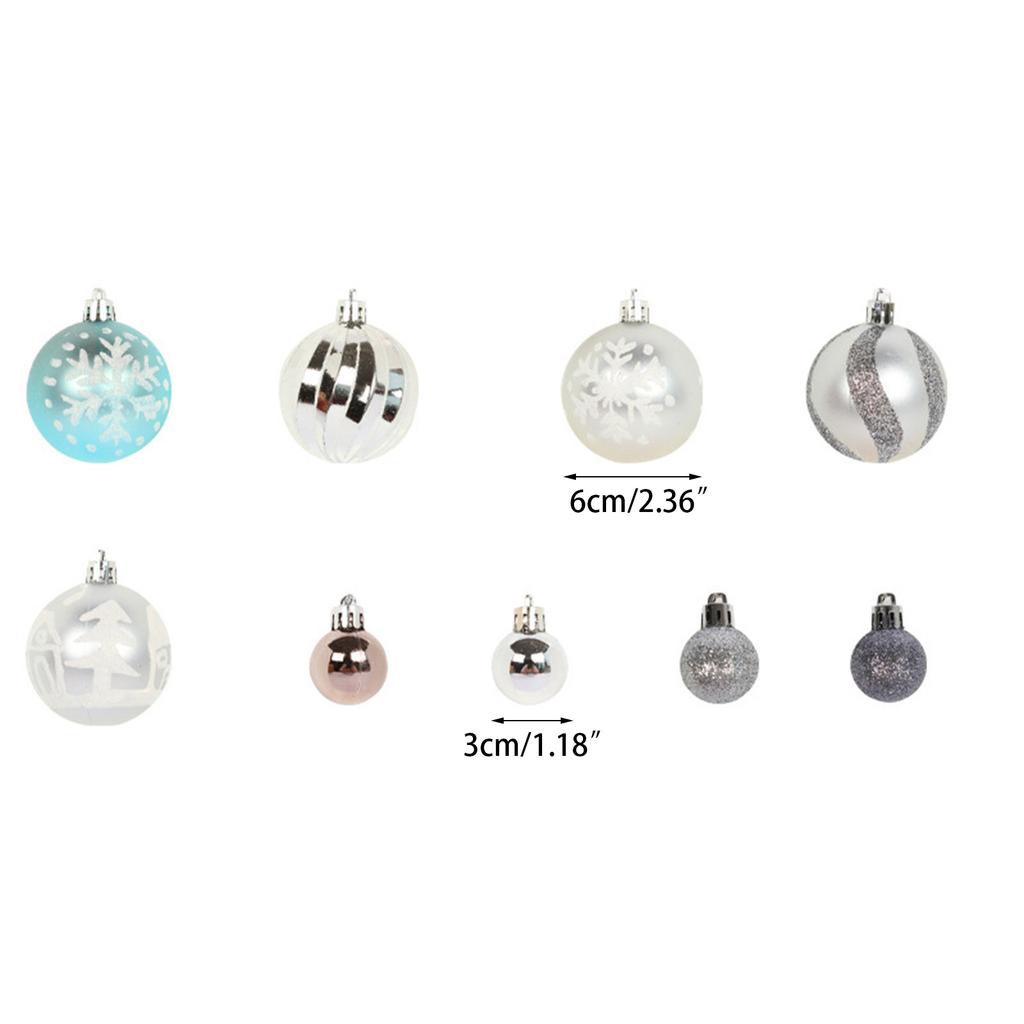 Christmas Ball Ornaments 44 Pcs Christmas Tree Decorations Set 2.4" 1.2" Shatterproof Colorful Plastic Balls for Holiday