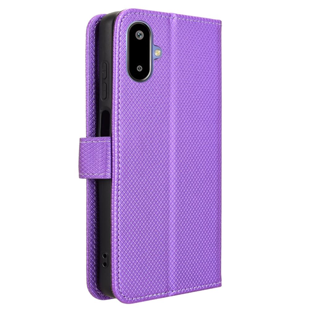 For Samsung Galaxy F06 5G/M06 5G Case PU Leather Diamond Texture Wallet Phone Cover