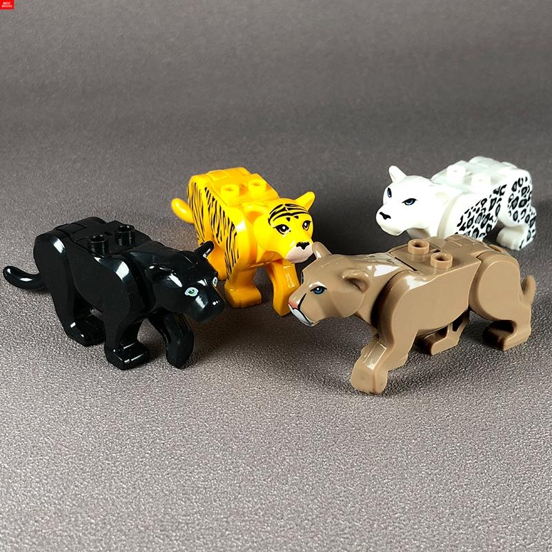 

MOC Bricks Animal Zoo Tiger Leopard Elephant Wolf Shark Polar Bear Whale Constructing Blocks Children Toys Farm Figures Assemble W11219WW-