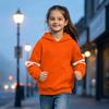 Boys Girls Color Hooded Pullover Loose Fit Casual Sweatshirt for Sports Daily Wear
