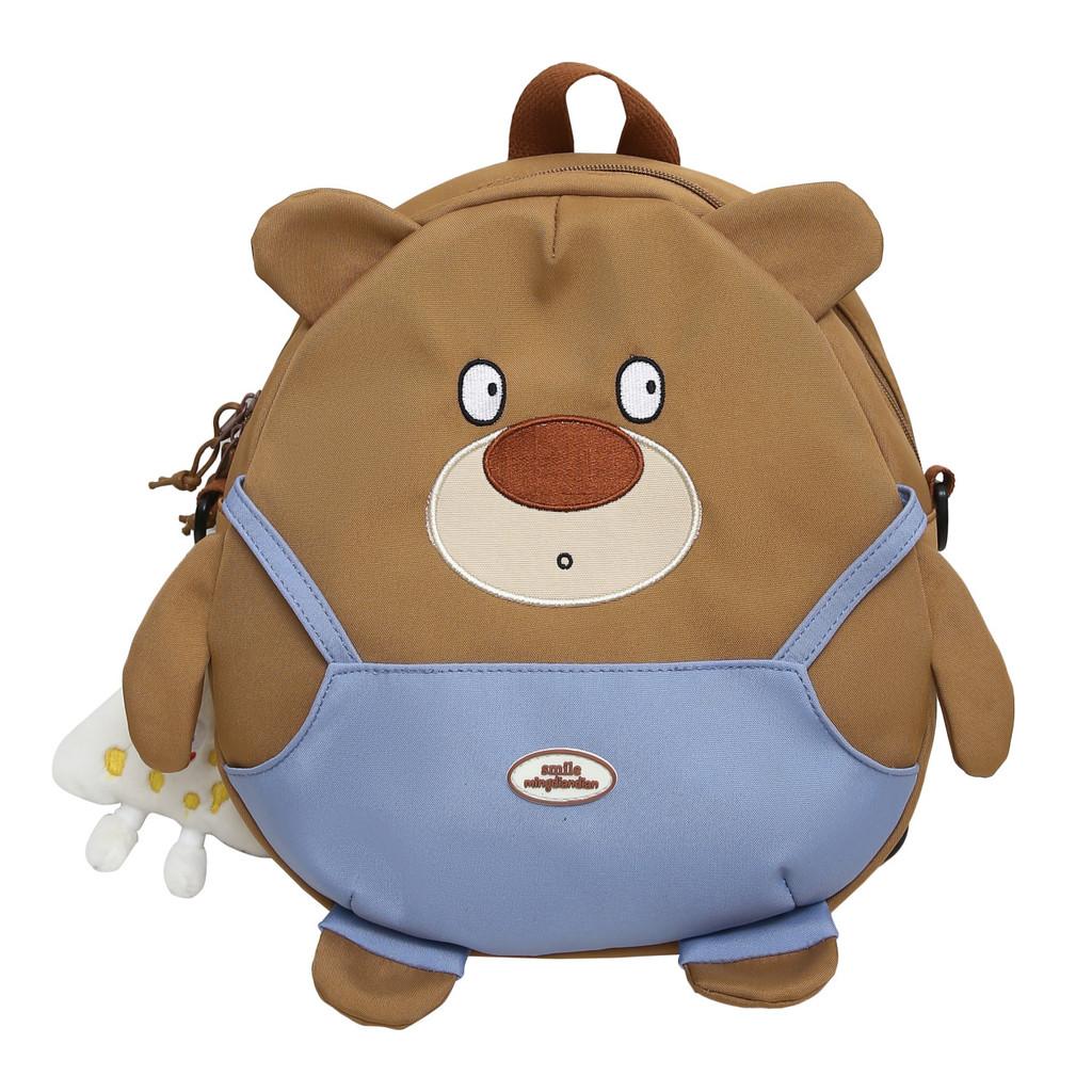Cute Girls Bear Pattern Nylon Backpack For School With Fun Playful Design