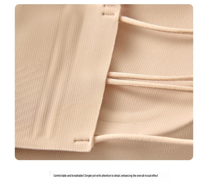 Women's Seamless Strappy Ice Silk Bra: Thin, Breathable, Wire-Free, with Large Open Back and Fixed Cups.