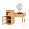 Dressing Table Strong Load-bearing Sufficient Storage Capacity Spacious Desktop LED Light Design with Mirror Burr-Free 3-Color Table