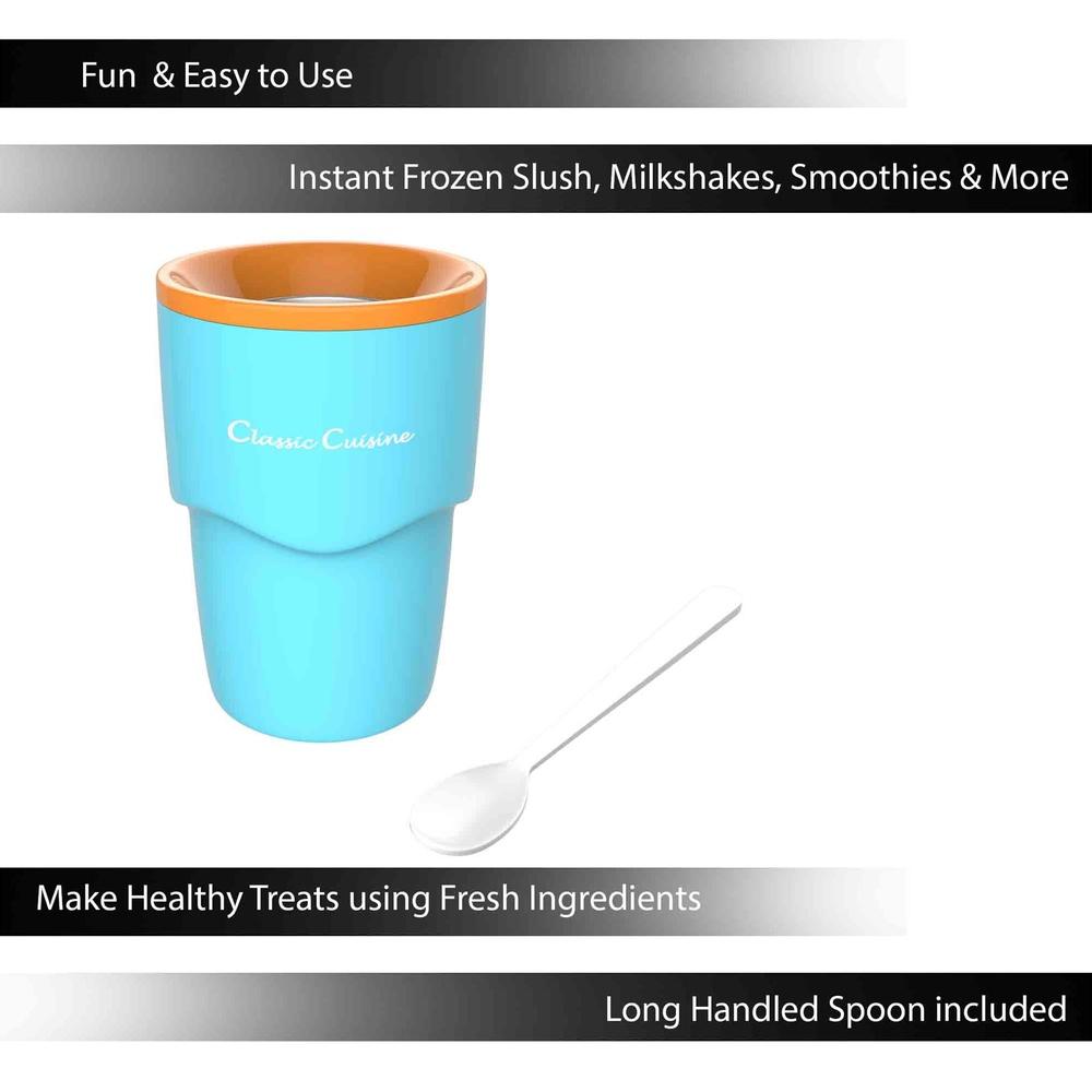 Slushy Maker Cup Frozen Treat Machine with Long Handle Spoon Homemade Slushies Milkshakes and Frozen Drinks Gift Idea