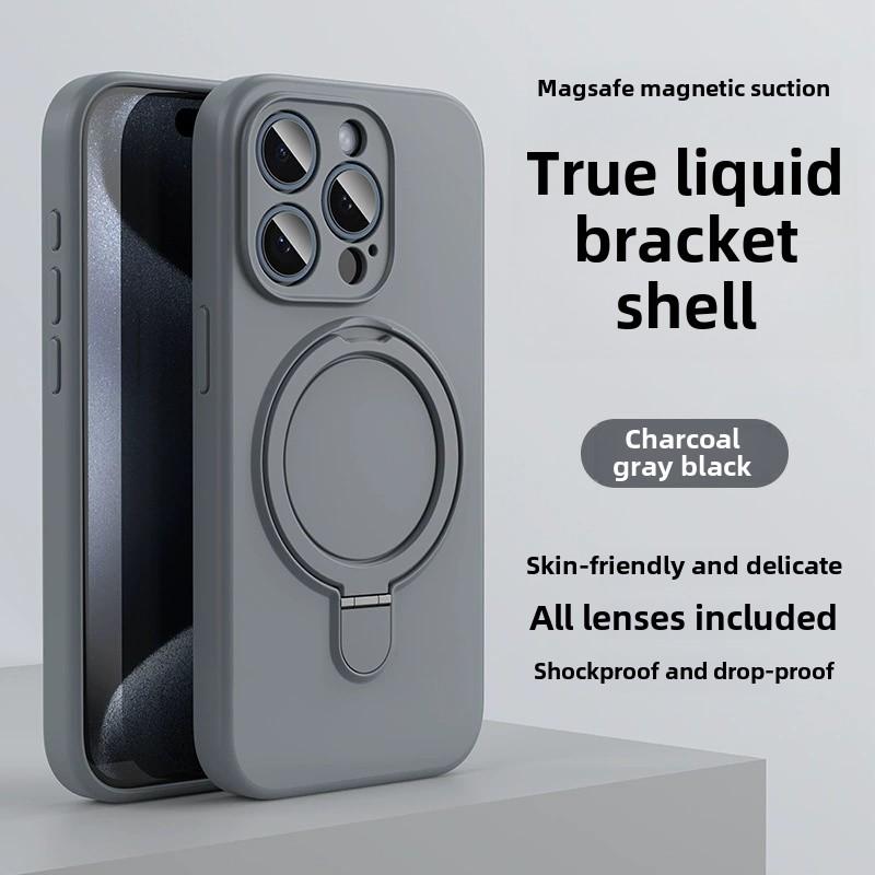 Liquid Silicone Magnetic Ring Holder Case for Magsafe IPhone 17 Air 16 15 14 13 12 Pro Max Plus 17Pro Mag Safe Stand Phone Cover