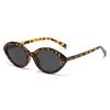 Retro Leopard Print Oval Women Small Frame Sunglasses  New Brand Design Jelly Color Gothic Men Leisure Glasses Uv400