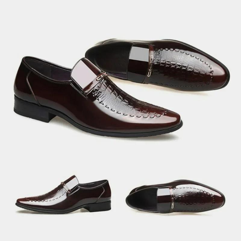 Men Classic Leather Shoes Business Pointed Toe Platform Loafers Work Men Dress Shoes New In Big Size