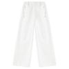 High-Waist Wide-Leg Casual Pants with Metal Buttons