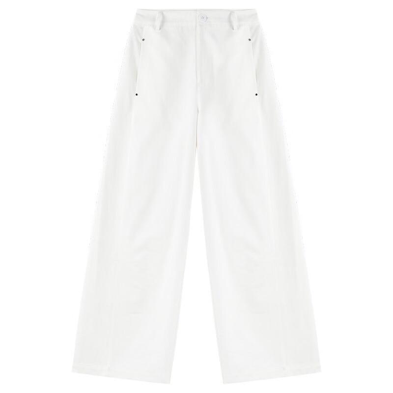 High-Waist Wide-Leg Casual Pants with Metal Buttons