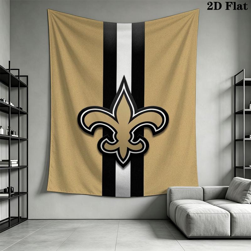New Orleans Saints Wall Tapestry Aesthetic Wall Hanging Printed Fabric Blanket Decorative Tapestries for Bedroom Living Room Home Decor