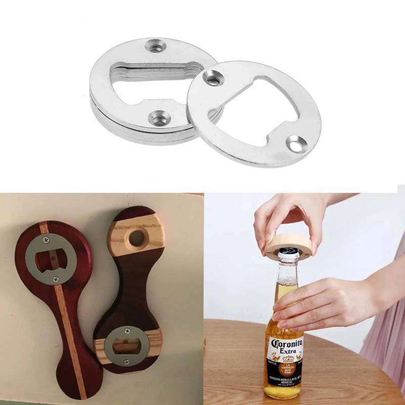 Classic Bottle Opener Set With Steel Tabs And Screwdriver For Home Bar Use