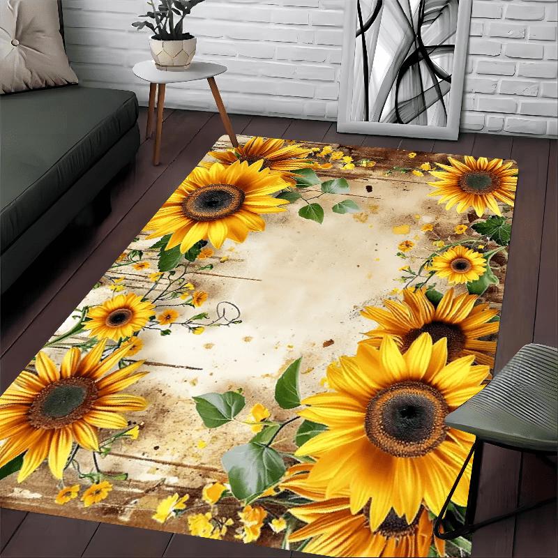 1pc Sunflower Design Area Rugs for Living Rooms, Carpets for Indoor Outdoor Use, for Kitchens, Offices, and Bathrooms Home Decor