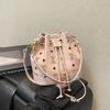 Small bag new fashion drawstring portable bucket bag versatile shoulder messenger women's bag