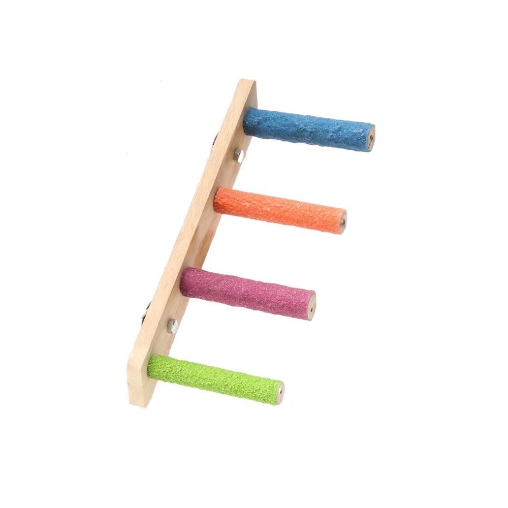 

Деревянная лестница для лазания птиц, износостойкая, жердочка для стачивания когтей попугая, облачная лестница для птиц, хомяк Colorful-S