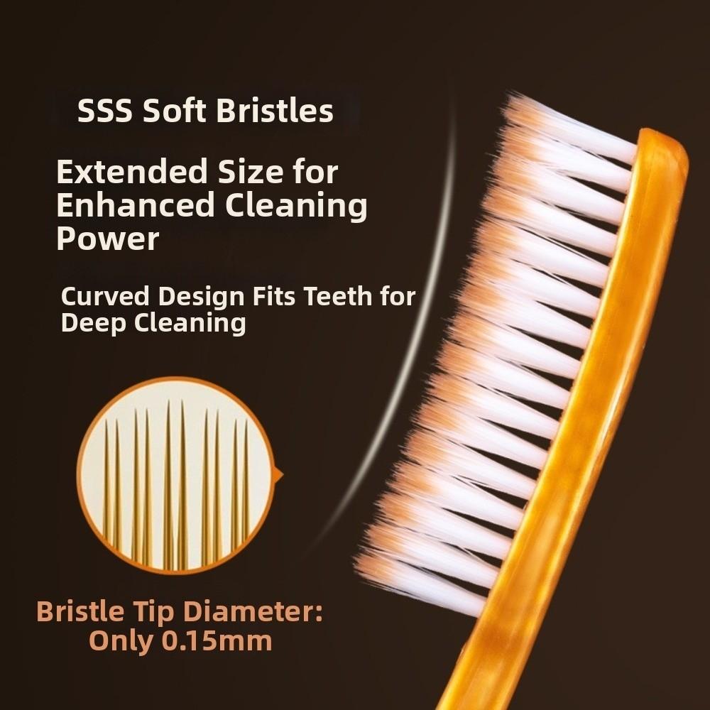 6pcs Long Head Soft Bristle Toothbrush Anti-slip Handle Curved Head Toothbrush For Adults Couple