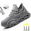 New Safety Shoes Men Steel Toe Work Boots Lightweight Work Sneakers Anti-puncture Men Footwear