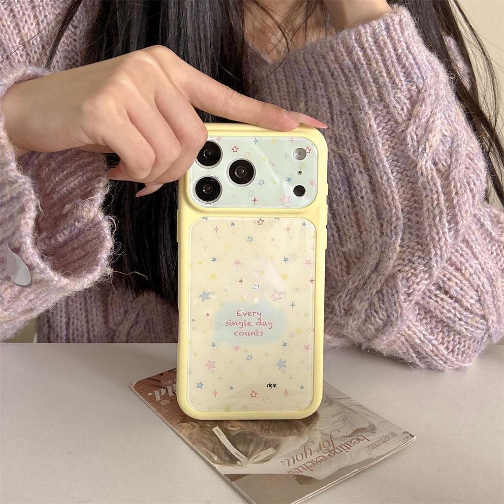 Colorful Star English Drop-Proof Phone Case for iPhone 15 Pro Max