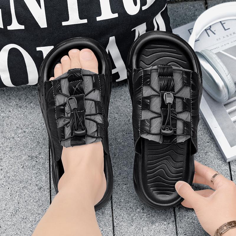 Fashion Summer Men's Sports Shoes, Air Sports Shoes, Thick Soled Beach Sandals, Outdoor Anti Slip Flat Bottomed Flip Flops
