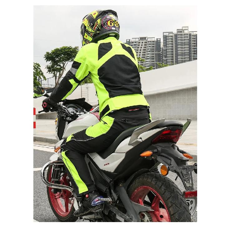 Men Woman Summer Style Breathable Motorcycle Jacket Night High Visible Motorbike Riding Coat with 5pcs Protective pads JK-21