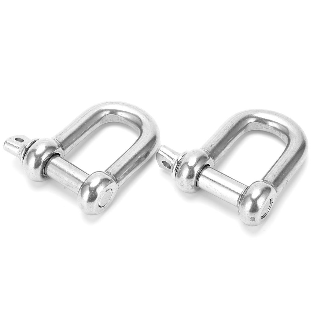 2pcs M18 Screw Pin Anchor Shackle 304 Stainless Steel Heavy Duty DShape Shackle for Chains Wirerope Lifting