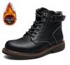 New winter men's warm abkle motorcycle boots leather boots fashionable men's cotton  warm boots chaussure chic homme D75