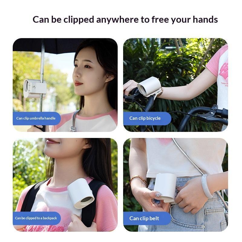 Clip-On Car Fan 360° Rotatable 100 Speed Rechargeable Portable Cooling Fan for Indoor Outdoor Travel Camping Office Use