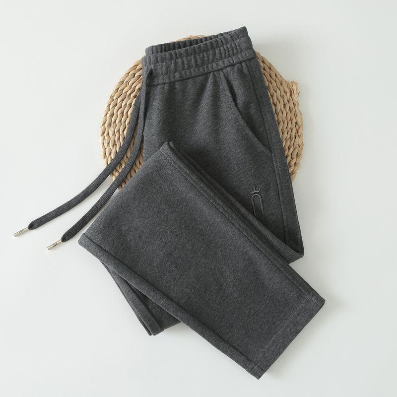 

Полностью клетчатые хлопковые спортивные штаны женские 2024 новые белые спортивные штаны женские весенне-осенние повседневные женские брюки Dark gray(Spring and Autumn style) Size L