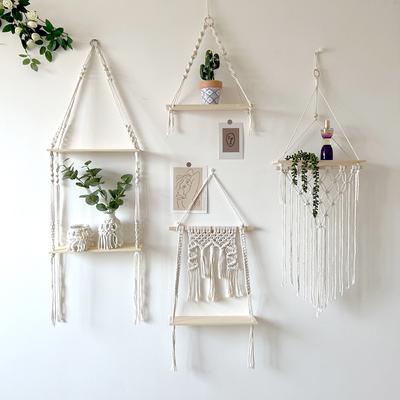 Handmade Tassel Tapestry Wall Hanging Shelf Macrame Wall Hanging Shelf