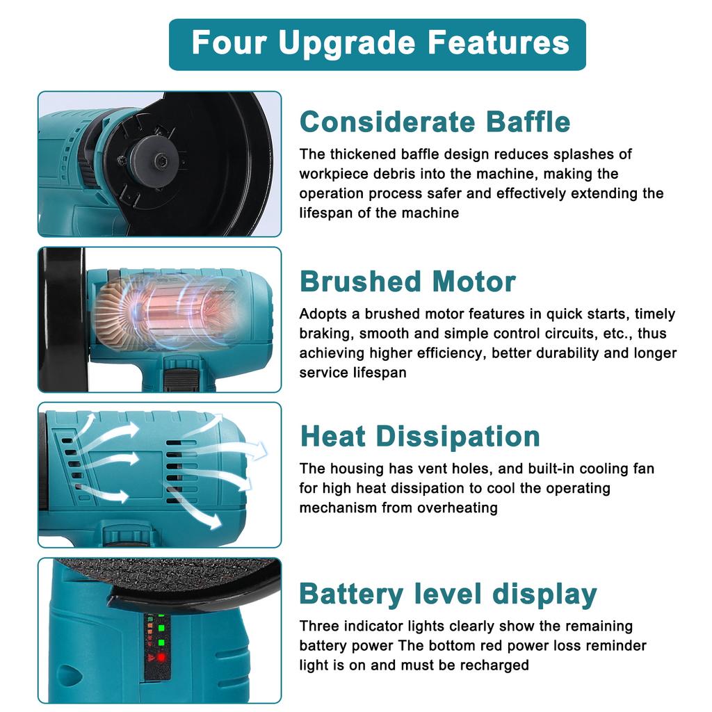 12 V 19500 U/min M5 Winkelschleifer mit Bürstenmotor, elektrisches Schleifwerkzeug, multifunktionales Lithium-Schneiden