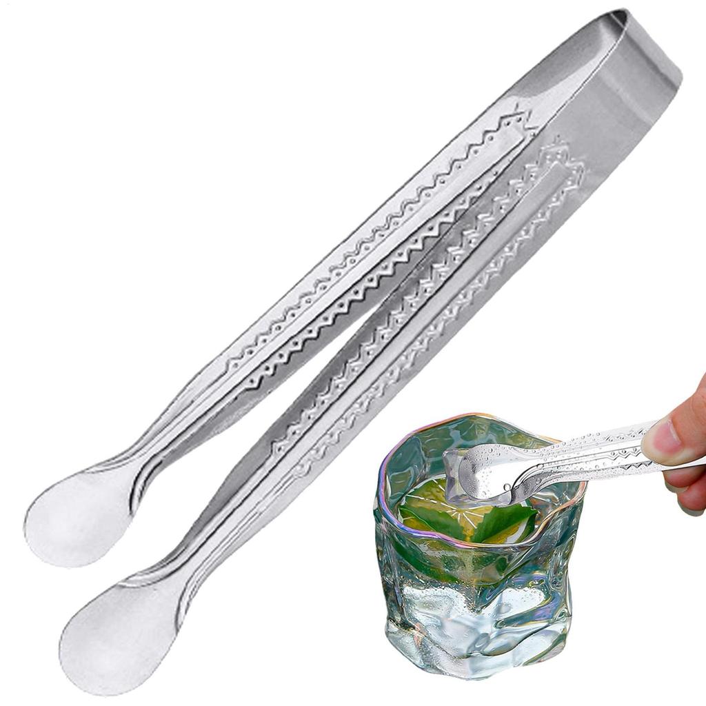 1PC Stainless Steel Food Tongs  Ice Tongs Multi-purpose Ice Cube Sugar Clamp Mini Food Clips for BBQ Party Bar Kitchen Gadgets