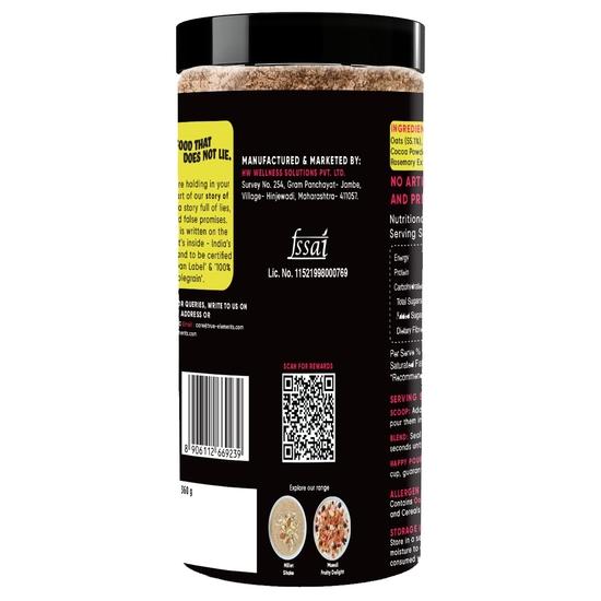 True Elements Dark Choco Oats Shake 360 g – Clean Protein & Fibre Drink Mix