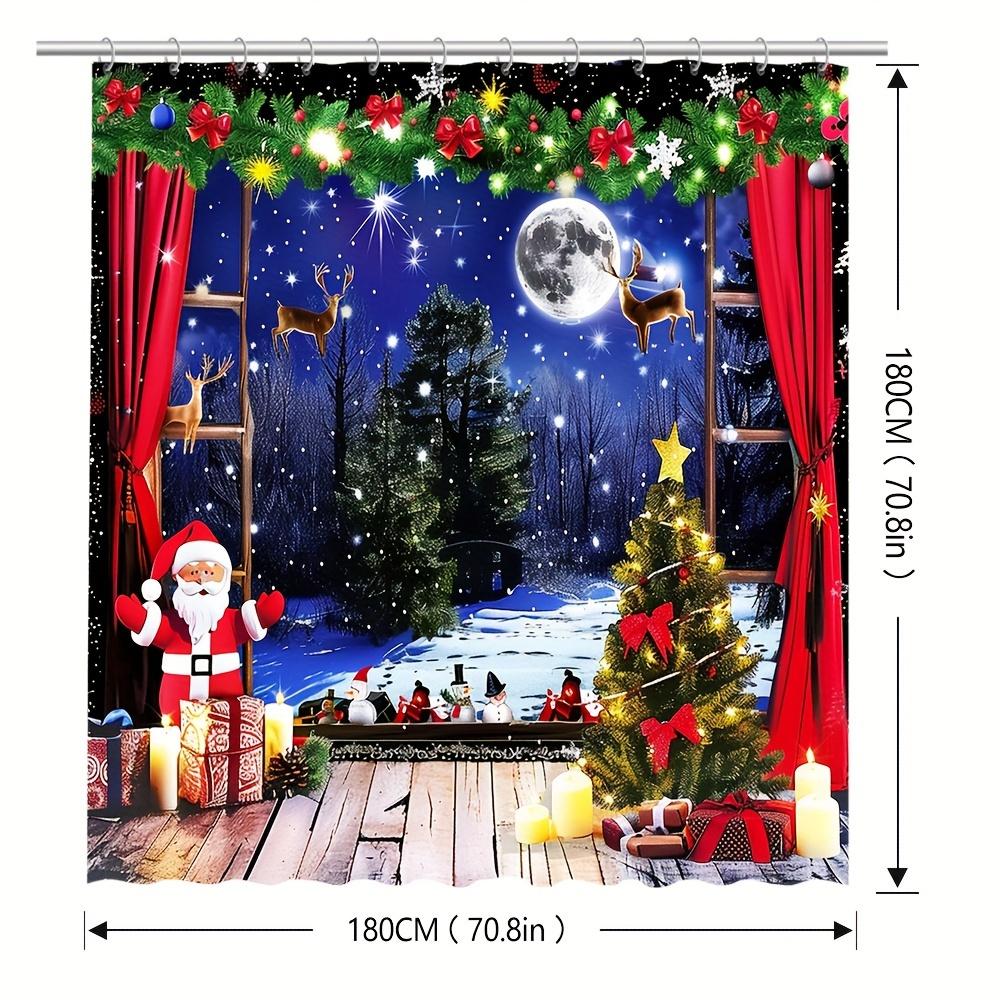 Cozy Christmas Scene Shower Curtain - Water-Resistant, Easy To Clean, Adds a Festive and Warm Touch To Your Bathroom Decor