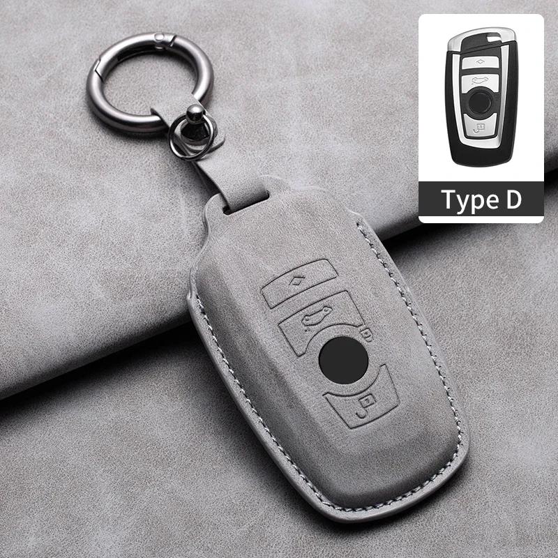 Leather Car Remote Key Case Cover for Bmw F20 G20 G30 X1 X3 X4 X5 G05 X6 X7 G11 F15 F16 G01 G02 F48 1 2 3 4 5 6 7 Series