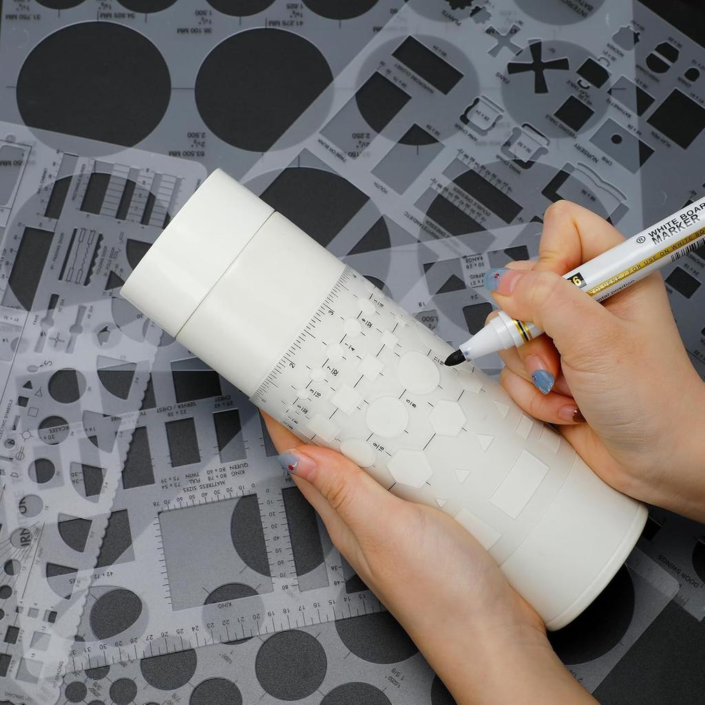 6pcs Circle Templates for Drafting Flexible Circle Stencils with Geometric Shapes 6 Sizes Plastic Measuring Rulers for Drawing Office, School,