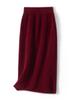 Cashmere Wool Flocked Knee-Length Pencil Skirt for Women - Autumn/Winter Collection
