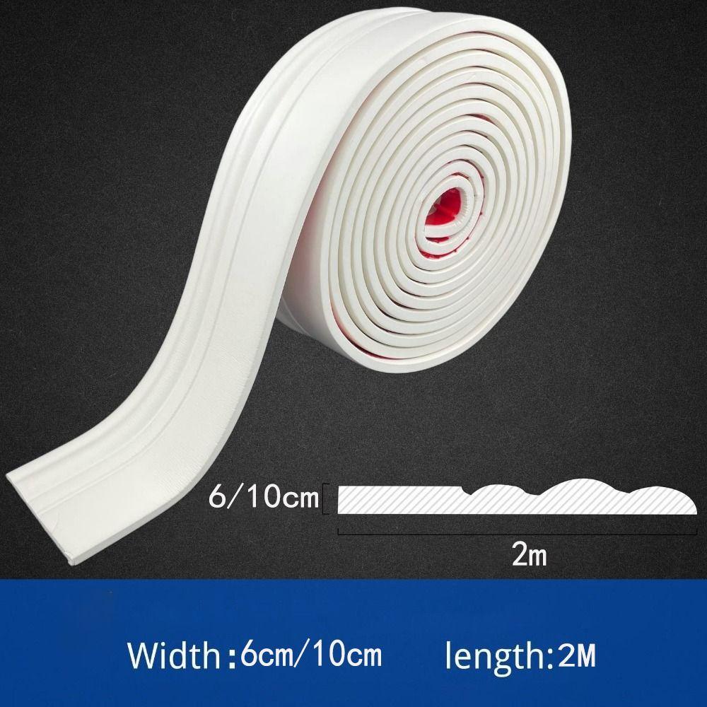 2M/Roll 3D Self Adhesive Skirting Line Wall Sticker Thickened Anti-collision Decoration Strips Living Room Bedroom Corner Line