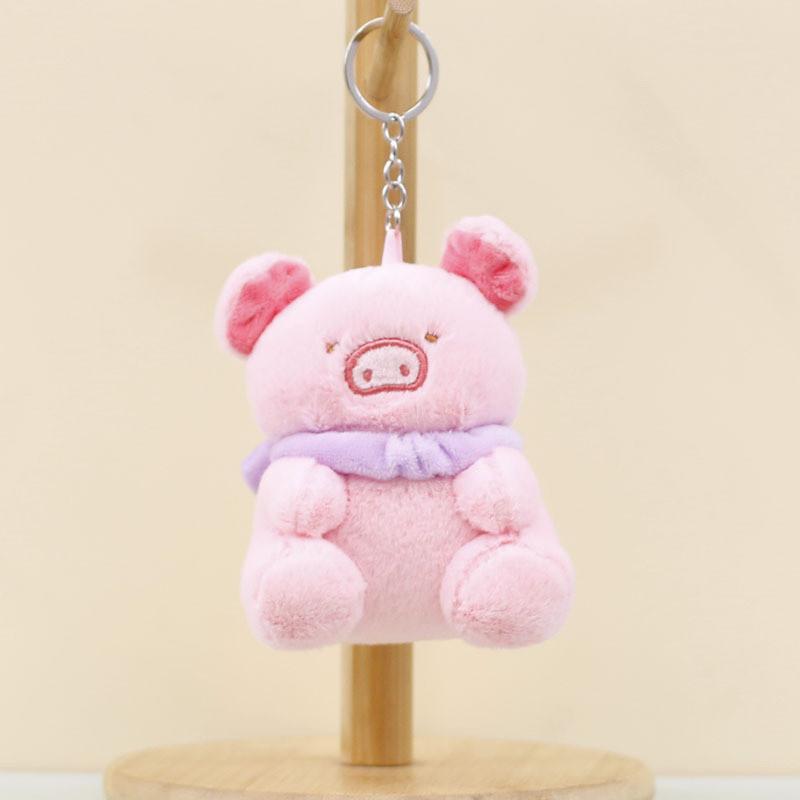 Charming Butterfly Pig Plush Keychain Soft Short Plush Piggy Toy Doll