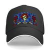 Psychedelic Grateful Day of the Dead Roses Skeleton Baseball Cap Fashionable Icon Designer Cap Mens Womens
