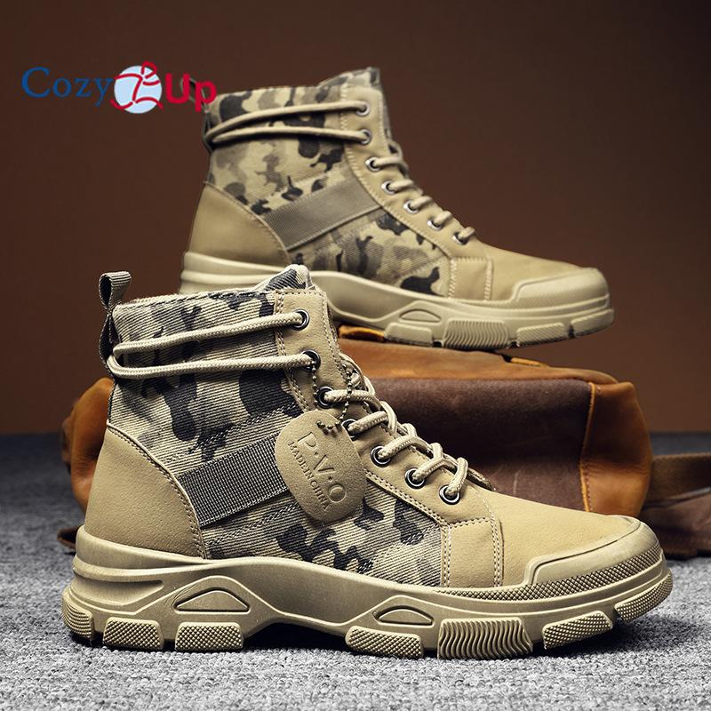 

Мужские военные тактические рабочие ботинки, кожаные мотоциклетные армейские ботинки 44 бежевый