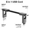 CHAFON LADEGERÄT Graues Kabel USB zu Schnelllade-Übertragung Kurz 6-in-1 ALL-IN Multi-Lade Typ-C Typ-A