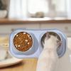 1pc Stainless Steel Double Cat Dog Bowl Cat Food Container Non-slip Base Pet Water Feeder Tilt Safeguard Neck Puppy Cats Bowls