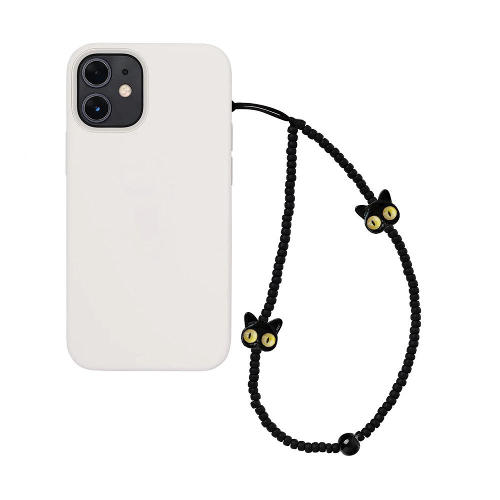 HERLOOK Phone Chain Cute Animal Black Cat Phone Charm Korea Mobile Strap Y2K Accesories for Women Cellphone Lanyard