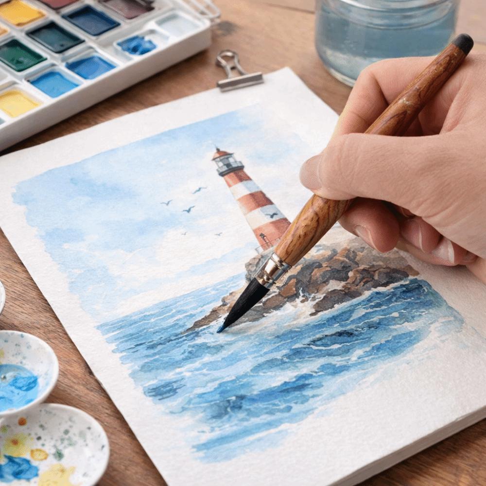 Nylon Fiber Art Brush High Quality Oil Painting Brush Edge Hook Line Pen  Watercolor Supplies