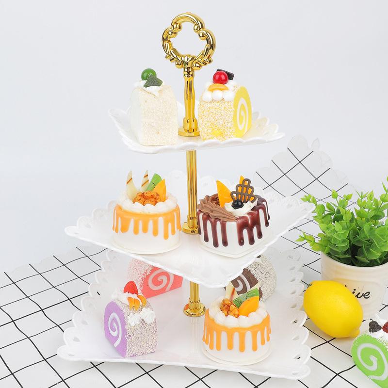 

Пластиковая стойка для демонстрации фруктов, трехслойная, многоцелевая, для десертов, тортов, подставка для торта, всякая всячина, аксессуары