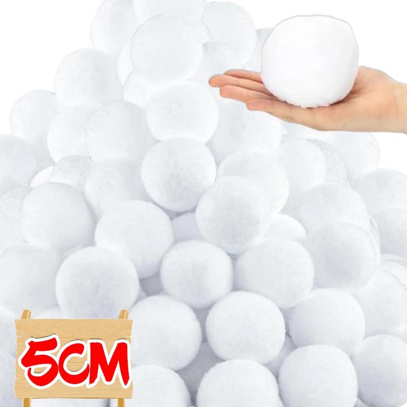Snow Ball White Fur Pompom Toy Balls Children Kids Play Toys Indoor Outdoor Winter Christmas Xmas Treen DIY Decoration Snowballs
