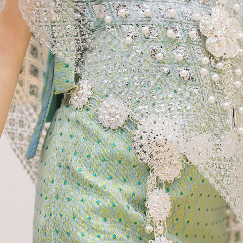 Thailand Style Dai Festival Costume Long Skirt Thailand Suit Top Skirt  Splashing Garment