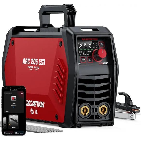 205Amp ARC/Lift TIG Welding Machine with APP Control, Large LED Display, IGBT Inverter for MMA Welding