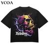 Unisex TShirt Streetwear Oversized Skulls Graphic Streetwear Cotton Vintage Gothic Summer Short Sleeve Tops Tees Korean Clothing
